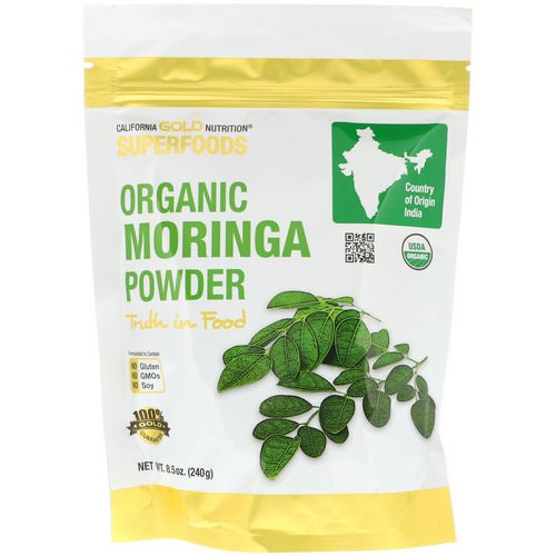 California Gold Nutrition, Superfoods, Organic Moringa Powder, 8.5 oz (240 g) فوائد