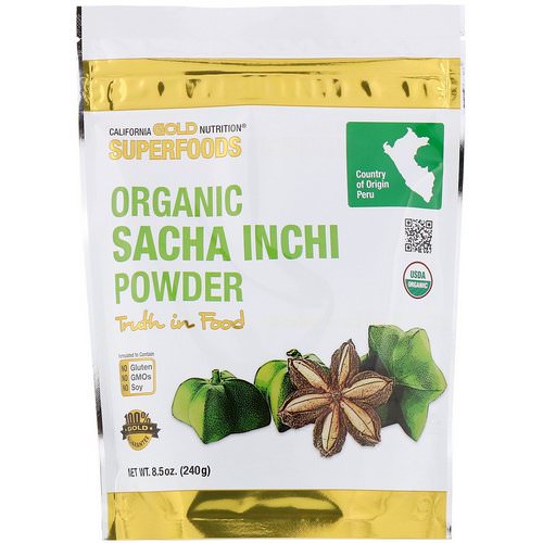 California Gold Nutrition, Superfoods, Organic Sacha Inchi Powder, 8.5 oz (240 g) فوائد