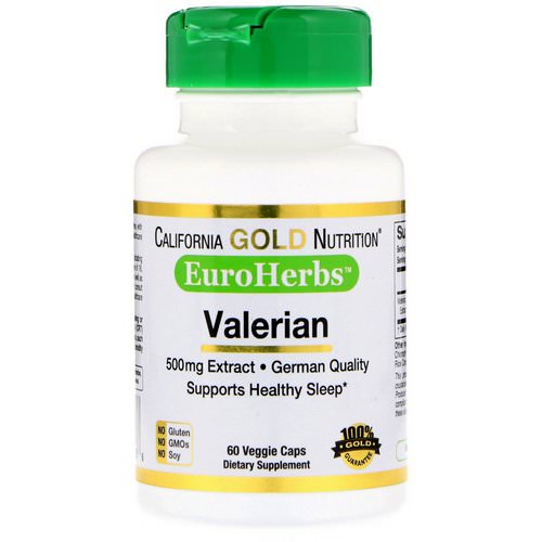 California Gold Nutrition, Valerian, EuroHerbs, 500 mg, 60 Veggie Caps فوائد
