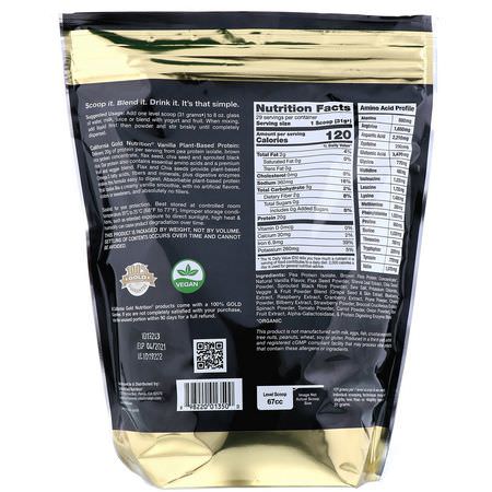 California Gold Nutrition, Vanilla Flavor Plant-Based Protein, Vegan, Easy to Digest, 2 lb (907 g):البر,تين النباتي ,