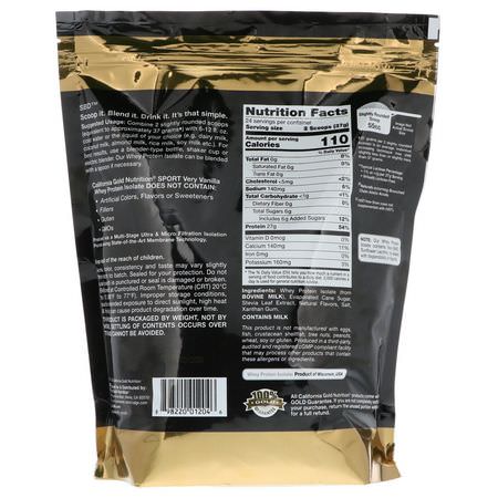 California Gold Nutrition, Very Vanilla Flavor Whey Protein Isolate, 2 lbs (908 g):بر,تين مصل اللبن, التغذية الرياضية