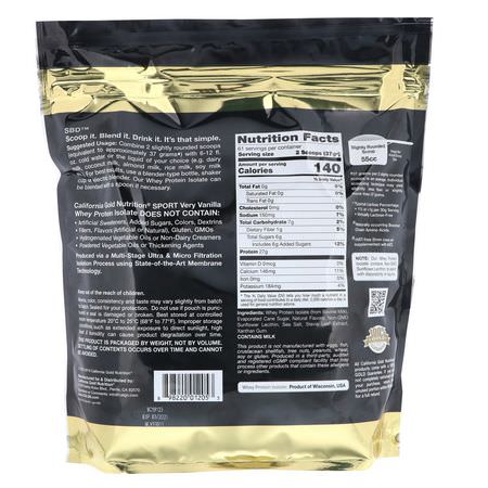 California Gold Nutrition, Very Vanilla Flavor Whey Protein Isolate, 5 lbs (2270 g):بر,تين مصل اللبن, التغذية الرياضية