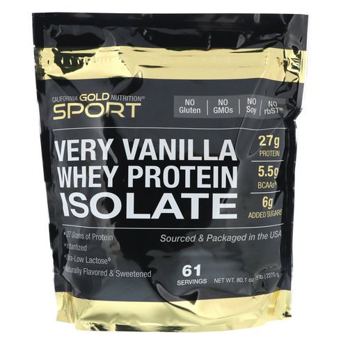California Gold Nutrition, Very Vanilla Flavor Whey Protein Isolate, 5 lbs (2270 g) فوائد