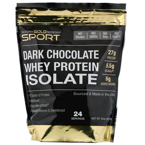 California Gold Nutrition, Dark Chocolate Whey Protein Isolate, 2 lbs (908 g) فوائد