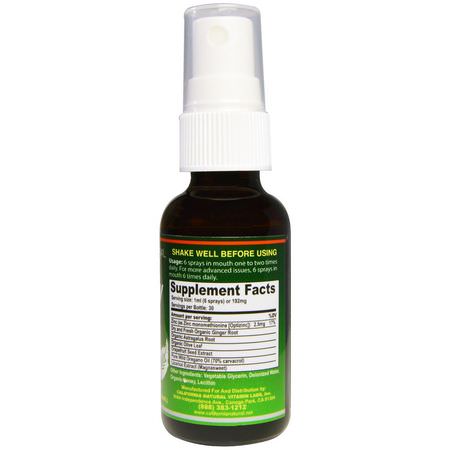 California Natural, Immunity Shots Spray, 1 oz (30 ml):Immune, أنفلونزا