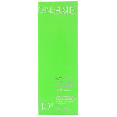 Cane + Austin, Glycolic Gelee Mask + Cleanser, 10% Glycolic Acid, 6.7 oz (200 ml):المنظفات, غسل ال,جه