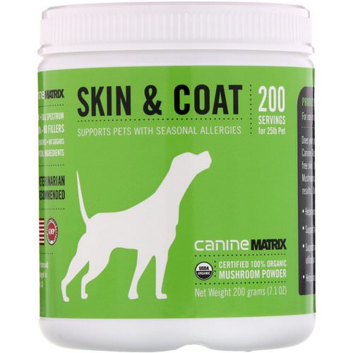 Canine Matrix, Skin & Coat, Mushroom Powder, 7.1 oz (200 g) فوائد