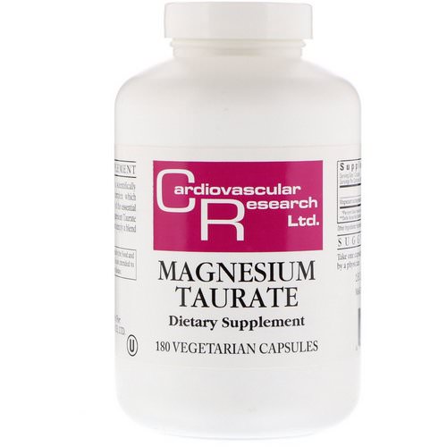 Cardiovascular Research, Magnesium Taurate, 180 Vegetarian Capsules فوائد