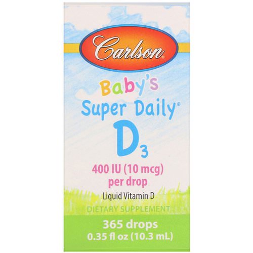 Carlson Labs, Baby's Super Daily D3, 400 IU, 0.35 fl oz (10.3 ml) فوائد