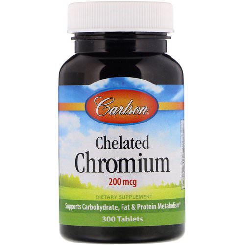 Carlson Labs, Chelated Chromium, 200 mcg, 300 Tablets فوائد