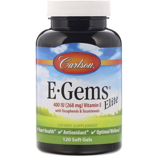 Carlson Labs, E-Gems Elite, Vitamin E, 400 IU (268 mg), 120 Soft Gels فوائد