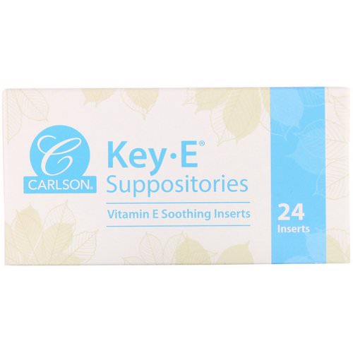 Carlson Labs, Key•E Suppositories, 24 Soothing Inserts فوائد