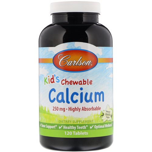 Carlson Labs, Kid's Chewable Calcium, Natural Vanilla Flavor, 250 mg, 120 Tablets فوائد