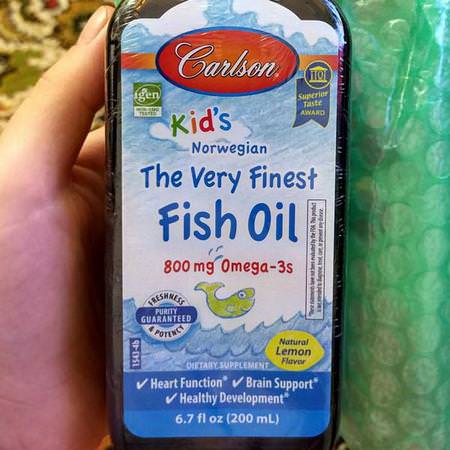 Carlson Labs, Kid's,Norwegian, The Very Finest Fish Oil, Natural Orange Flavor, 6.7 fl oz (200 ml)