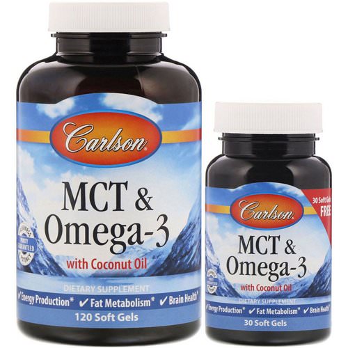 Carlson Labs, MCT & Omega-3, 120 + 30 Free Soft Gels فوائد