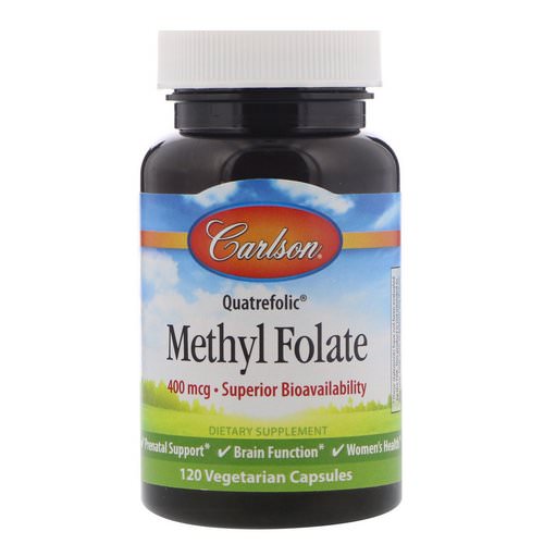 Carlson Labs, Methyl Folate, 400 mcg, 120 Vegetarian Capsules فوائد