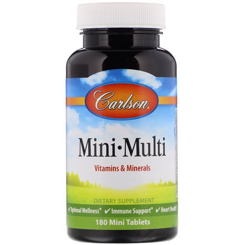 Carlson Labs, Mini-Multi, Vitamins & Minerals, Iron-Free, 180 Tablets فوائد