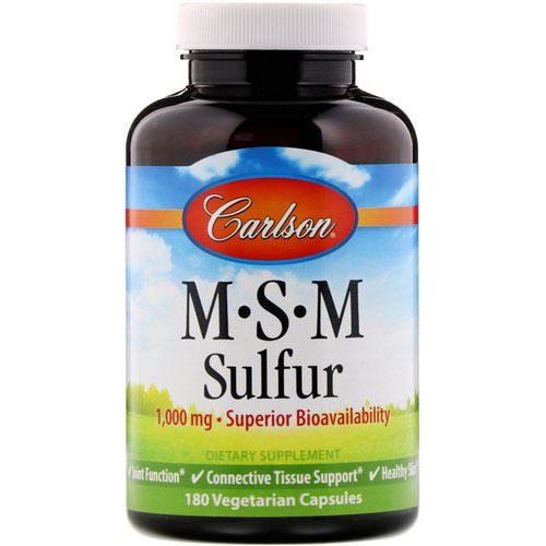 Carlson Labs, MSM Sulfur, 1,000 mg, 180 Vegetarian Capsules فوائد