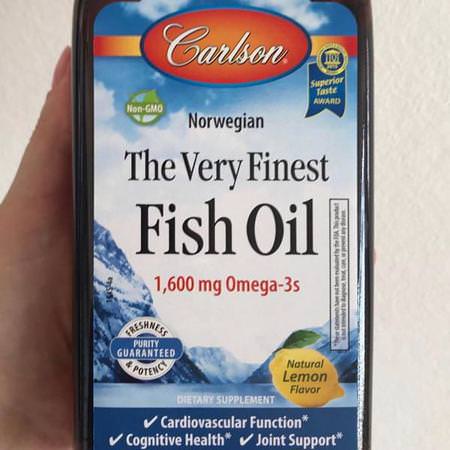 Carlson Labs, Norwegian, The Very Finest Fish Oil, Natural Lemon Flavor, 1,600 mg, 16.9 fl oz (500 ml)