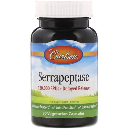Carlson Labs, Serrapeptase, Delayed Release, 120,000 SPUs, 90 Vegetarian Capsules فوائد