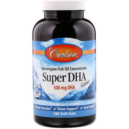 Carlson Labs, Super-DHA Gems, 500 mg, 180 Soft Gels فوائد