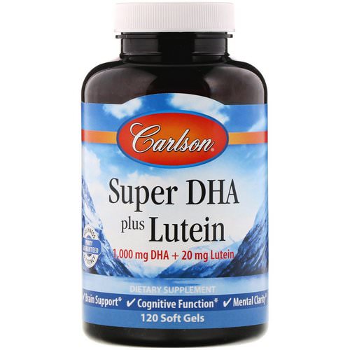 Carlson Labs, Super DHA plus Lutein, 120 Soft Gels فوائد