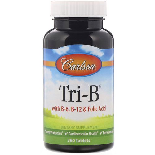 Carlson Labs, Tri-B with B6, B12 & Folic Acid, 360 Tablets فوائد