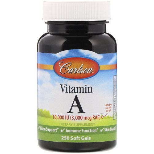 Carlson Labs, Vitamin A, 10,000 IU, 250 Soft Gels فوائد