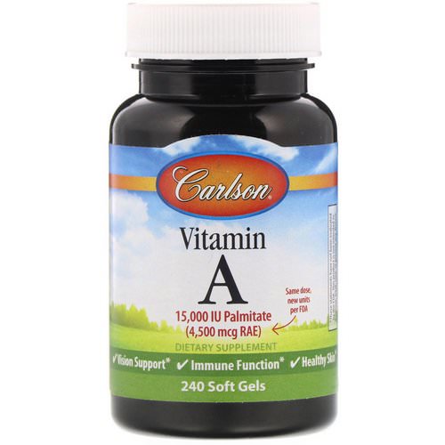 Carlson Labs, Vitamin A, 15,000 IU, 240 Soft Gels فوائد
