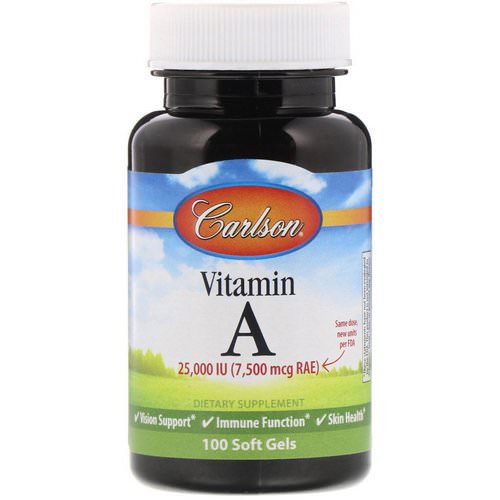 Carlson Labs, Vitamin A, 25,000 IU, 100 Soft Gels فوائد