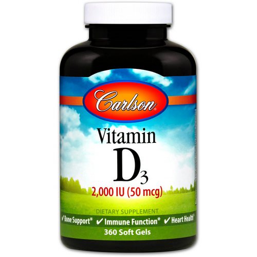 Carlson Labs, Vitamin D3, 2,000 IU (50 mcg), 360 Soft Gels فوائد