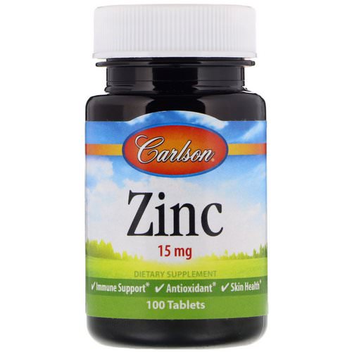 Carlson Labs, Zinc, 15 mg, 100 Tablets فوائد