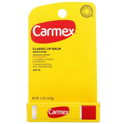 Carmex, Classic Lip Balm, Medicated, SPF 15, .15 oz (4.25 g) فوائد