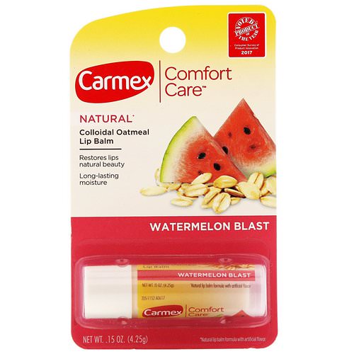 Carmex, Comfort Care, Colloidal Oatmeal Lip Balm, Watermelon Blast, .15 oz (4.25 g) فوائد