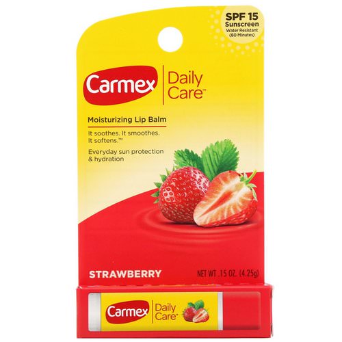 Carmex, Daily Care, Moisturizing Lip Balm, Strawberry, SPF 15, .15 oz (4.25 g) فوائد