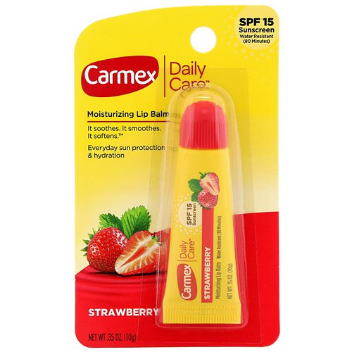Carmex, Daily Care, Moisturizing Lip Balm, Strawberry, SPF 15, .35 oz (10 g) فوائد