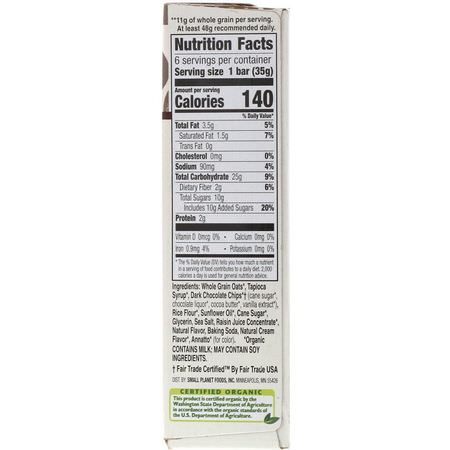 Cascadian Farm, Organic Chewy Granola Bars, Dark Chocolate Chip, 6 Bars, 1.2 oz (35 g) Each:أشرطة جران,لا