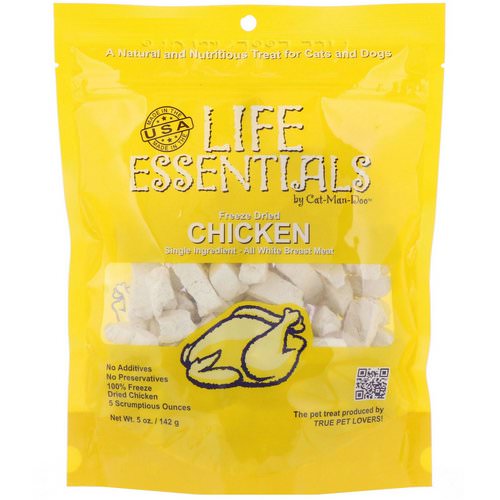 Cat-Man-Doo, Life Essentials, Freeze Dried Chicken, For Cats & Dogs, 5 oz (142 g) فوائد