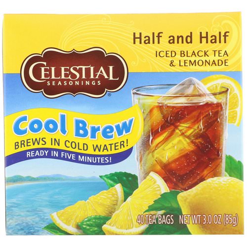 Celestial Seasonings, Iced Black Tea & Lemonade, Half and Half, 40 Tea Bags, 3.0 oz (85 g) فوائد