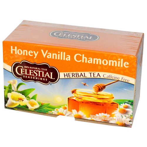 Celestial Seasonings, Herbal Tea, Caffeine Free, Honey Vanilla Chamomile, 20 Tea Bags, 1.7 oz (47 g) فوائد