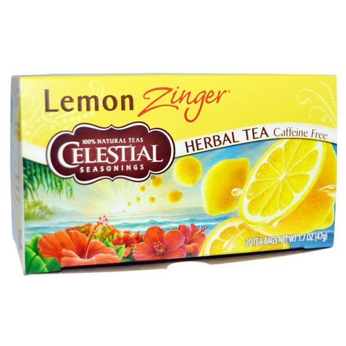 Celestial Seasonings, Herbal Tea, Caffeine Free, Lemon Zinger, 20 Tea Bags, 1.7 oz (47 g) فوائد
