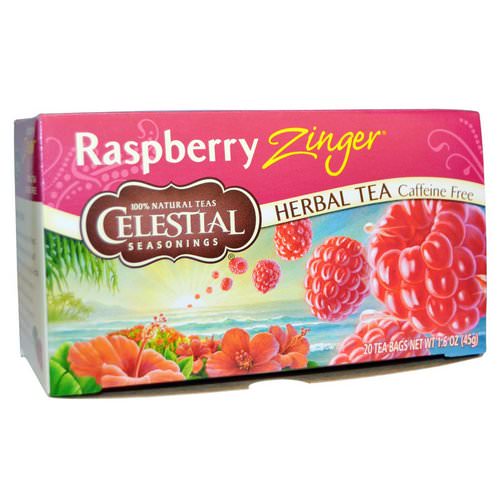 Celestial Seasonings, Herbal Tea, Caffeine Free, Raspberry Zinger, 20 Tea Bags, 1.6 oz (45 g) فوائد