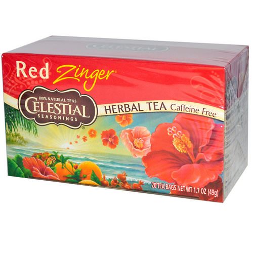 Celestial Seasonings, Herbal Tea, Caffeine Free, Red Zinger, 20 Tea Bags, 1.7 oz (49 g) فوائد