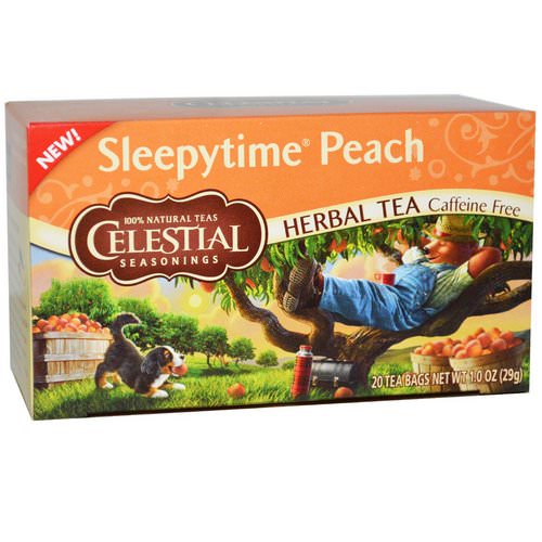 Celestial Seasonings, Herbal Tea, Caffeine Free, Sleepytime Peach, 20 Tea Bags, 1.0 oz (29 g) فوائد