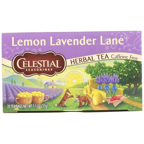 Celestial Seasonings, Herbal Tea, Lemon Lavender Lane, Caffeine Free, 20 Tea Bags, 1.1 oz (31 g) فوائد