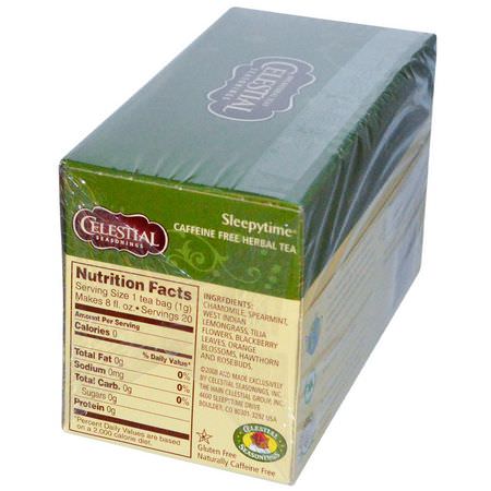 Celestial Seasonings, Herbal Tea, Sleepytime, Caffeine Free, 20 Tea Bags, 1.0 oz (29 g):شاي طبي, شاي أعشاب