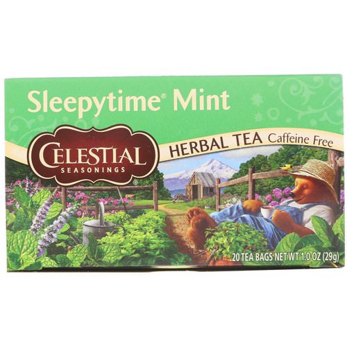 Celestial Seasonings, Herbal Tea, Sleepytime Mint, Caffeine Free, 20 Tea Bags, 1.0 oz (29 g) فوائد