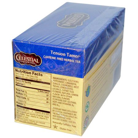 Celestial Seasonings, Herbal Tea, Tension Tamer, Caffeine Free, 20 Tea Bags, 1.5 oz (43 g):شاي الأعشاب