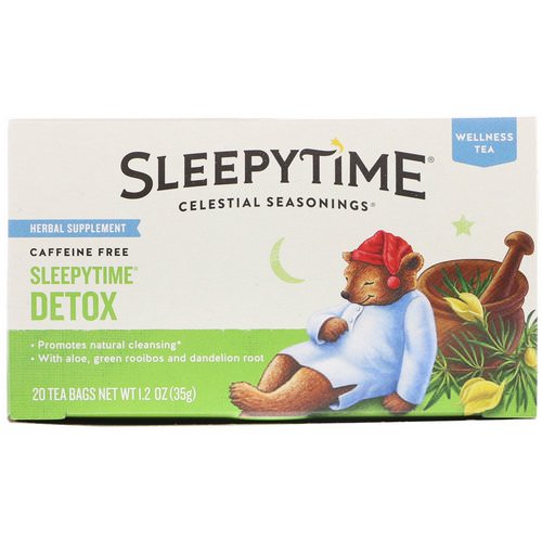 Celestial Seasonings, Wellness Tea, Sleepytime Detox, Caffeine Free, 20 Tea Bags, 1.2 oz (35 g) فوائد