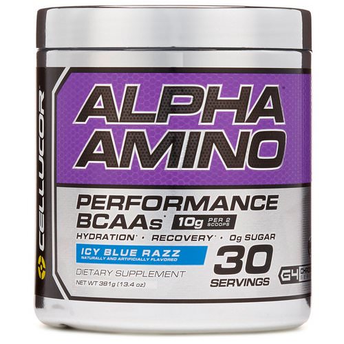 Cellucor, Alpha Amino, Performance BCAAs, Icy Blue Razz, 13.4 oz (381 g) فوائد
